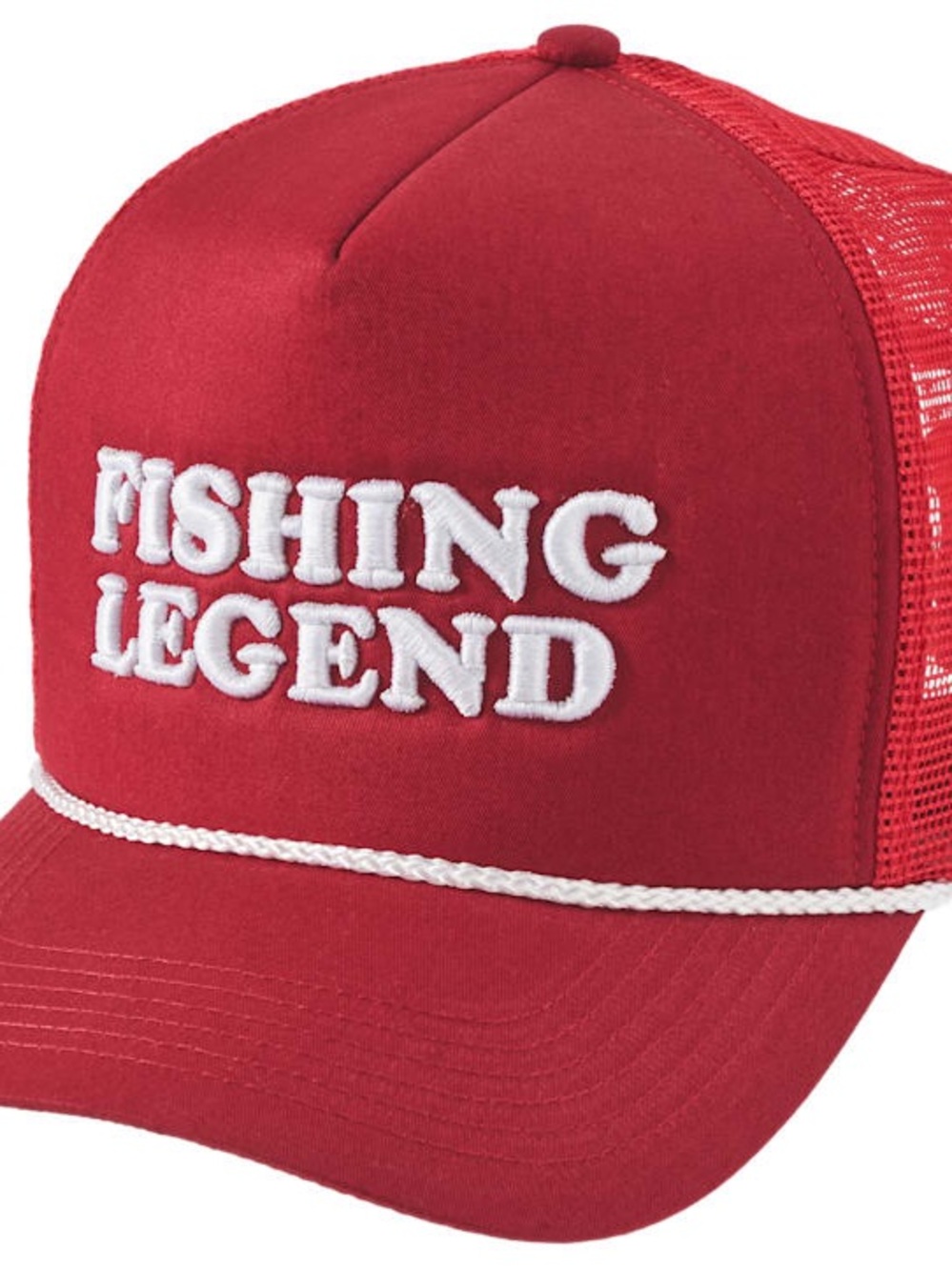 New Bass Pro Shops Red Trucker Cap with White Embroidery